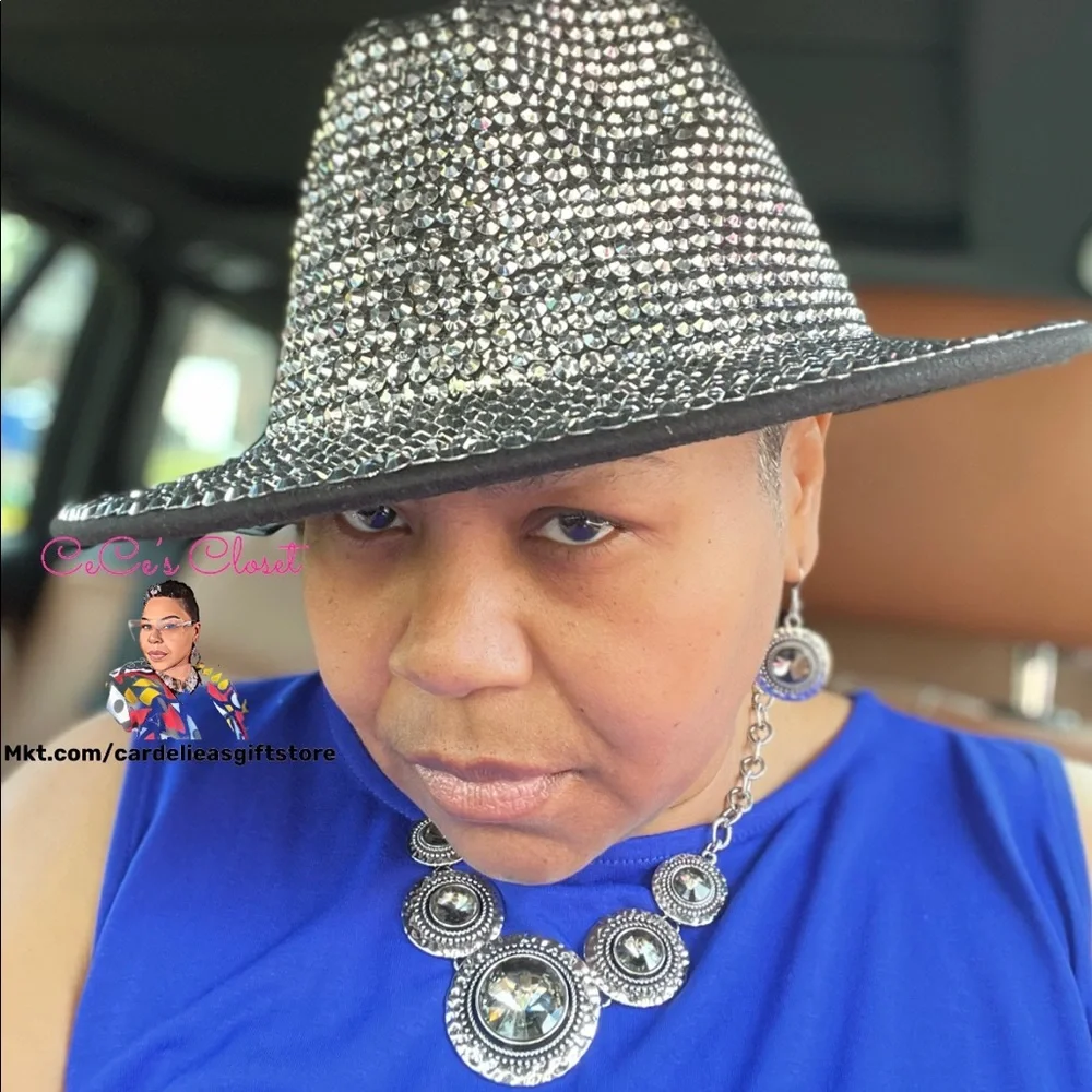* Full Rhinestone Fedora Hat
* Rhinestone - Picture 4 of 10